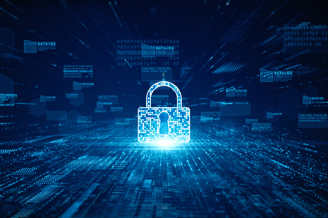 A square image depicting a secure digital interface with a zoomed-in padlock icon glowing in a browser’s address bar. The scene is framed by futuristic cybersecurity elements like circuit lines, binary code, and shield graphics, emphasizing safe data transmission over HTTPS.